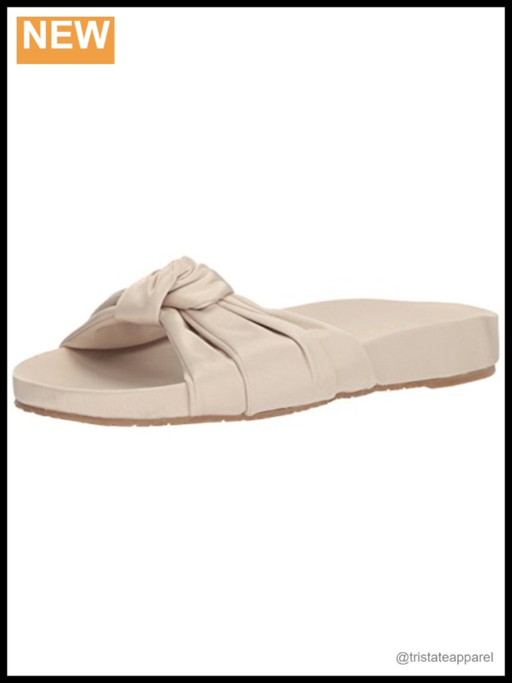 Satin Twist Turban Slide Sandals with Bow